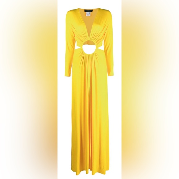 BRAND NEW Sid Neigum stunning yellow cut-out dress. Size XS - Picture 1 of 8
